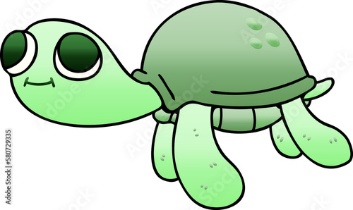 quirky gradient shaded cartoon turtle