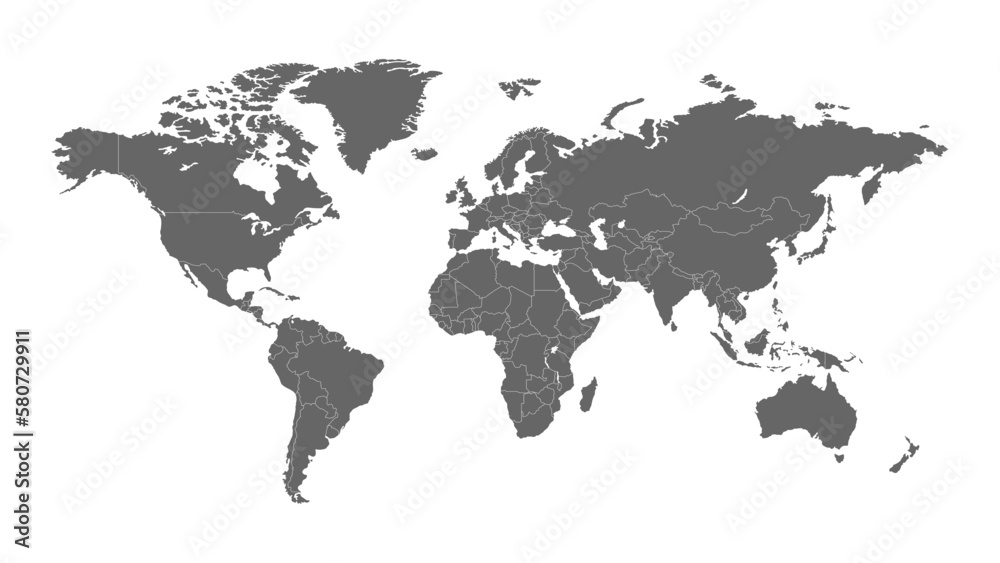 World map seperate Countries vector illustration