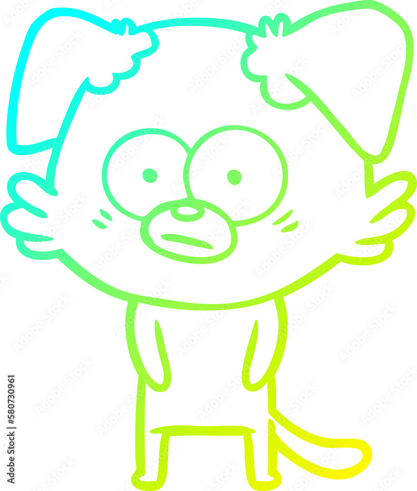 cold gradient line drawing nervous dog cartoon cold gradient line drawing nervous dog cartoon