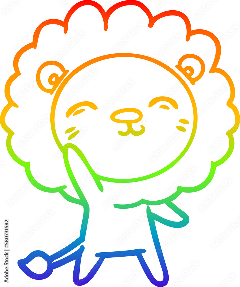 rainbow gradient line drawing cartoon lion rainbow gradient line drawing cartoon lion