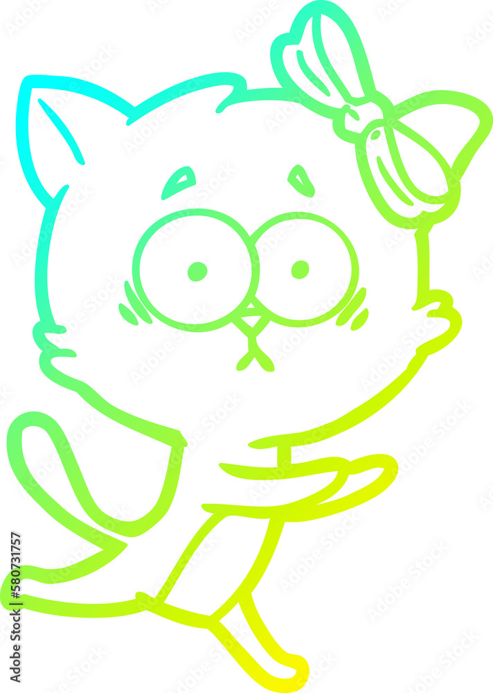 cold gradient line drawing cartoon cat cold gradient line drawing cartoon cat