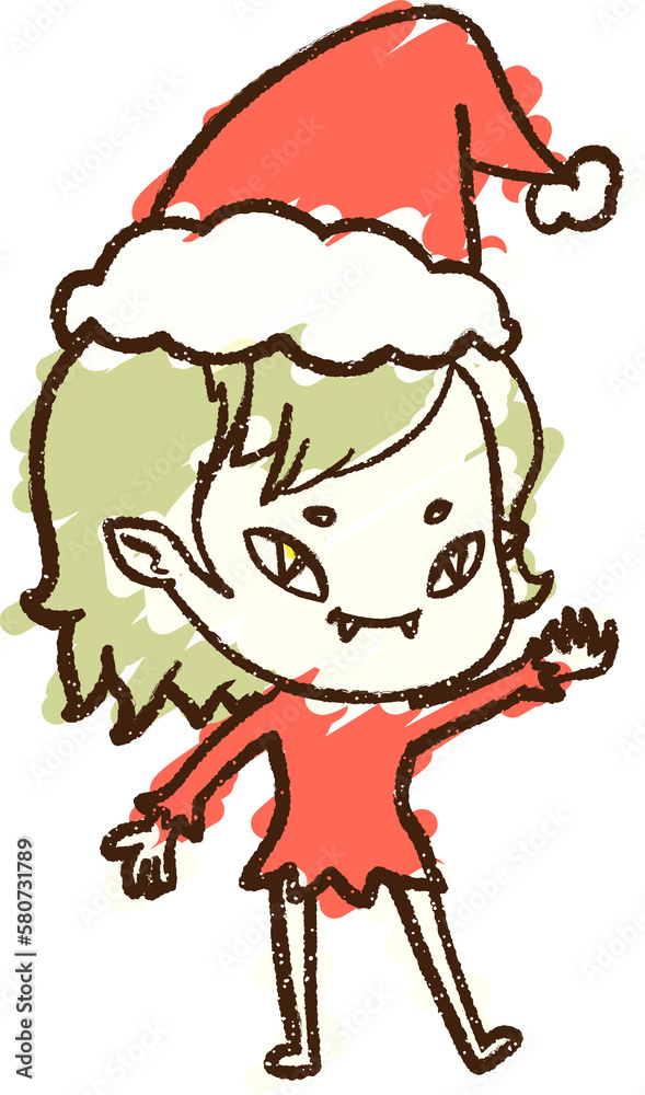 Fototapeta premium Festive Vampire Chalk Drawing