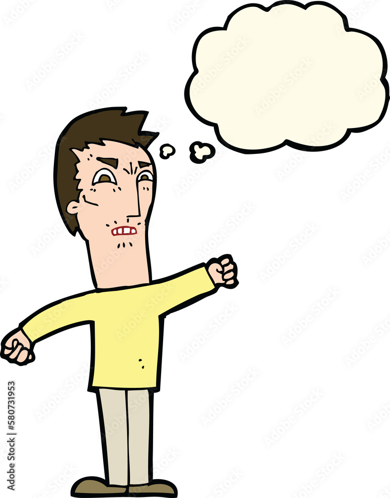 cartoon annoyed man with thought bubble cartoon annoyed man with thought bubble