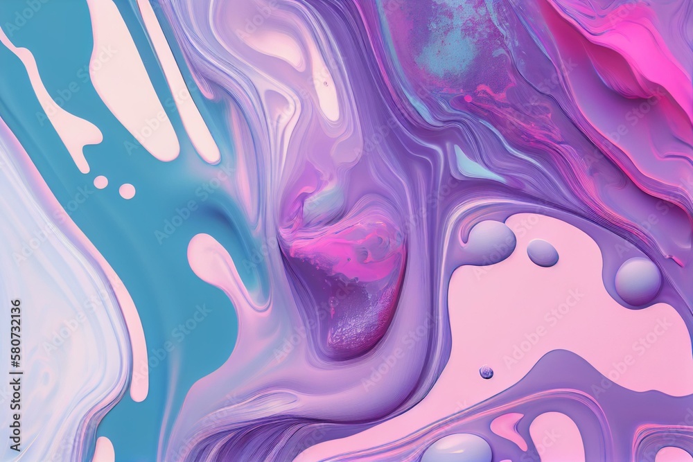 Fototapeta premium soft pink, blue, purple, liquid texture Generative AI