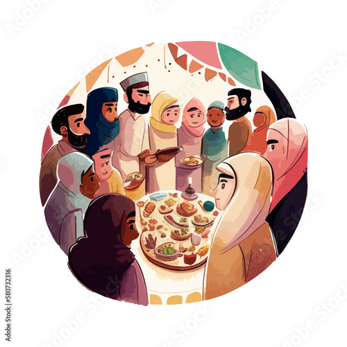 happy fasting sticker iftar print greeting card