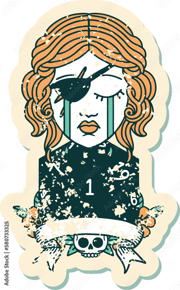 crying human rogue with natural one roll illustration crying human rogue with natural one roll illustration