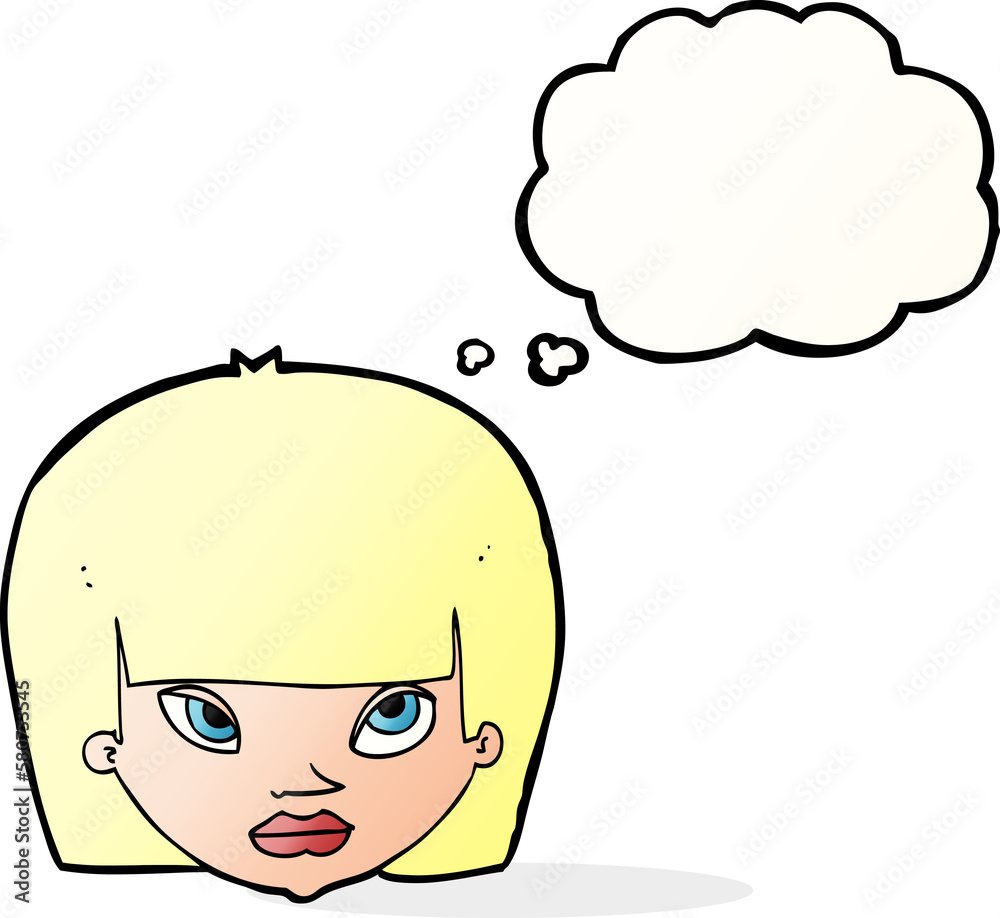 cartoon annoyed woman with thought bubble cartoon annoyed woman with thought bubble