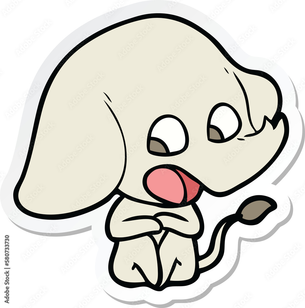 sticker of a cute cartoon elephant sticker of a cute cartoon elephant