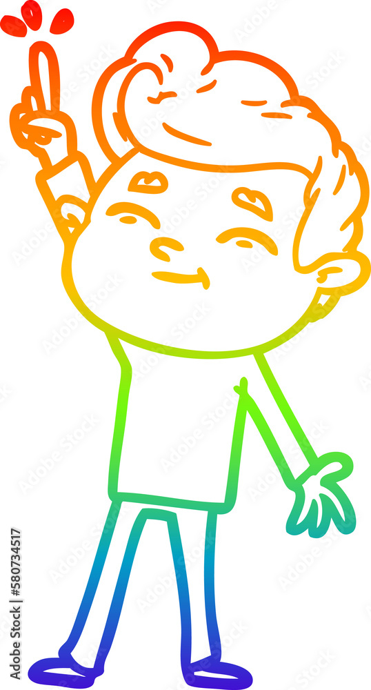 rainbow gradient line drawing happy cartoon man rainbow gradient line drawing happy cartoon man