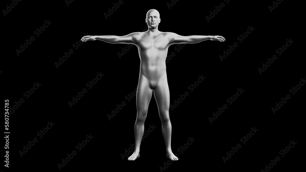 Beautiful young man posing, isolated on black background. 3d illustration (rendering). Silver mannequin, android Beautiful young man posing, isolated on black background. 3d illustration (rendering). Silver mannequin, android