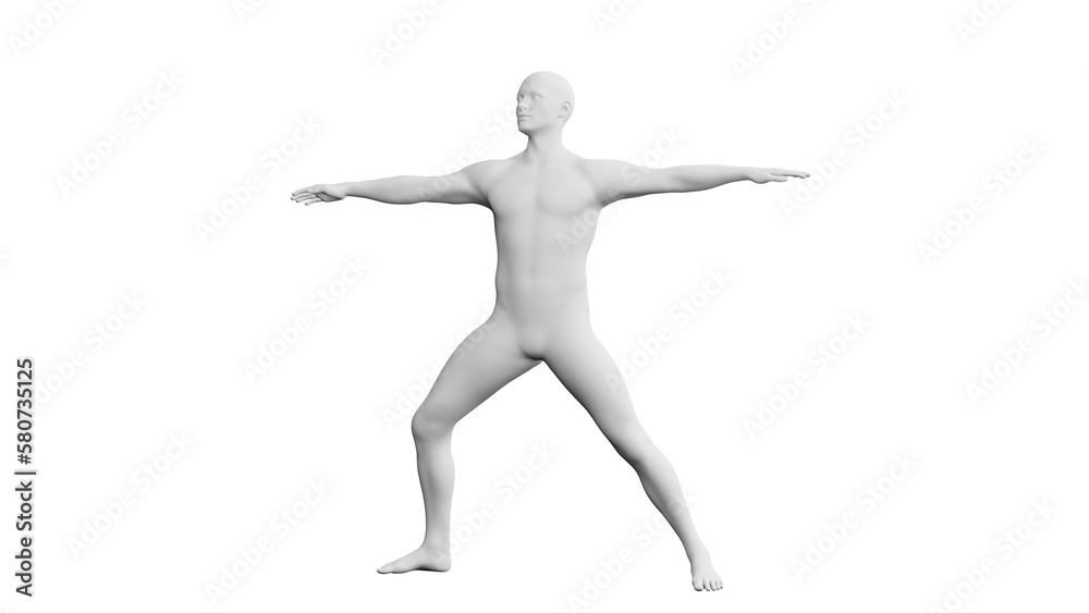 Beautiful young man posing, isolated on white background. 3d illustration (rendering). Artificial intelligence, android, mannequin Beautiful young man posing, isolated on white background. 3d illustration (rendering). Artificial intelligence, android, mannequin