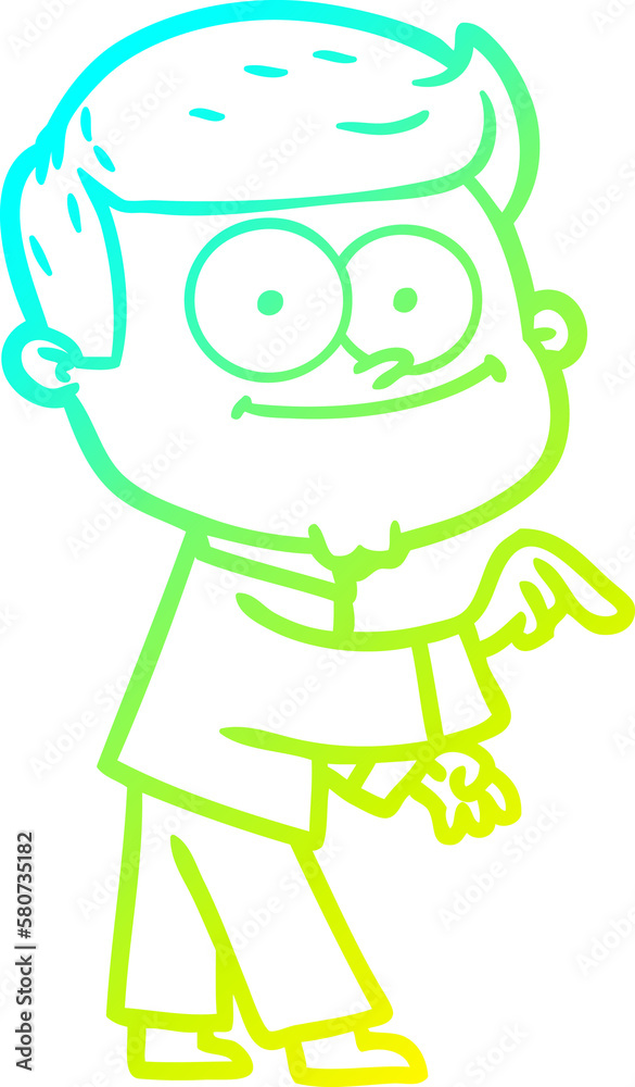 cold gradient line drawing cartoon happy man cold gradient line drawing cartoon happy man