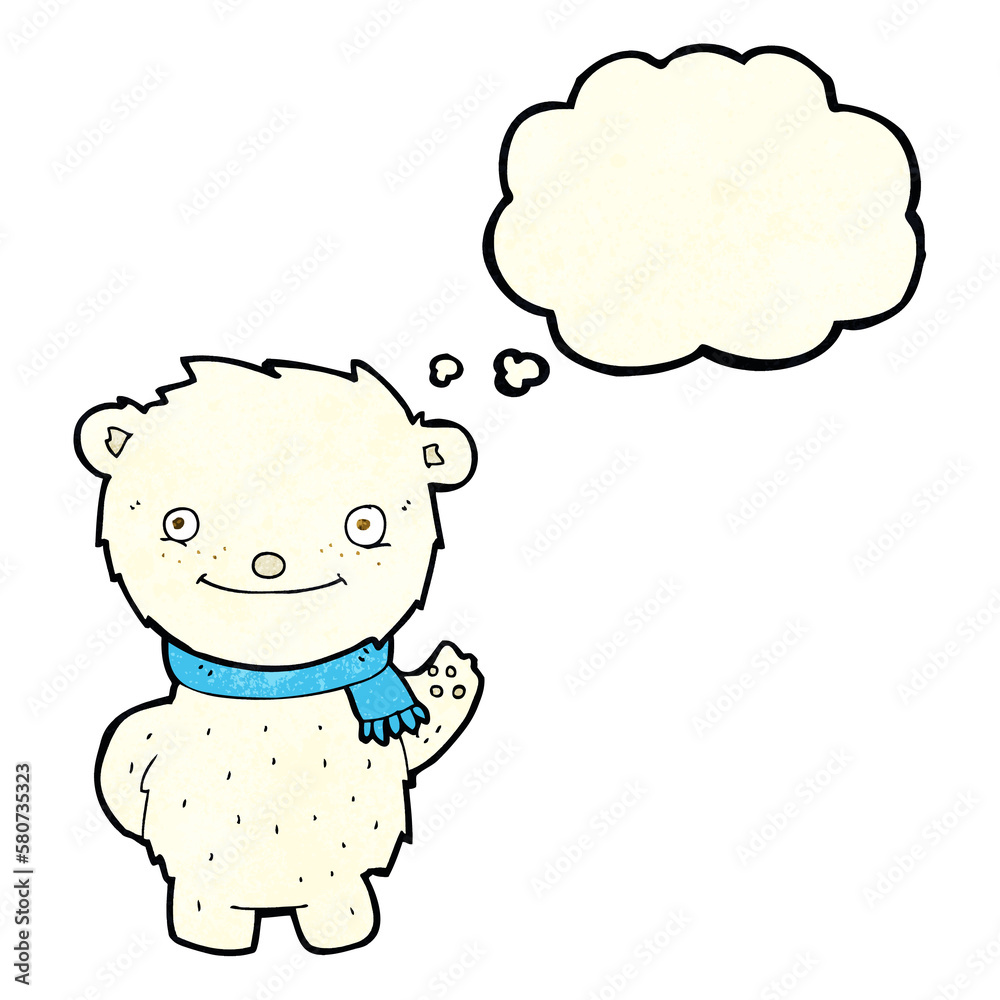 cartoon cute polar bear with thought bubble cartoon cute polar bear with thought bubble