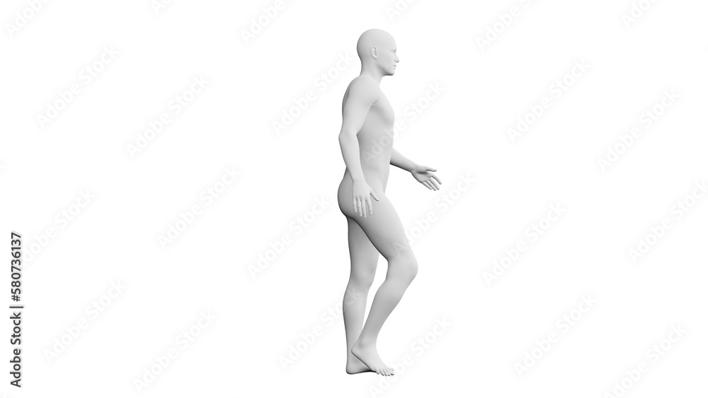 Beautiful young man posing, isolated on white background. 3d illustration (rendering). Artificial intelligence, android, mannequin Beautiful young man posing, isolated on white background. 3d illustration (rendering). Artificial intelligence, android, mannequin