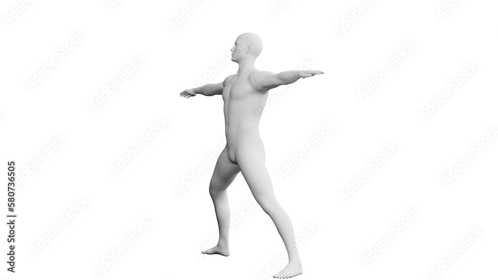 Beautiful young man posing, isolated on white background. 3d illustration (rendering). Artificial intelligence, android, mannequin Beautiful young man posing, isolated on white background. 3d illustration (rendering). Artificial intelligence, android, mannequin