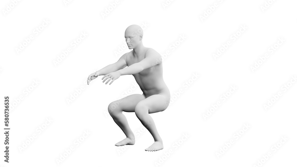 Beautiful young man posing, isolated on white background. 3d illustration (rendering). Artificial intelligence, android, mannequin Beautiful young man posing, isolated on white background. 3d illustration (rendering). Artificial intelligence, android, mannequin