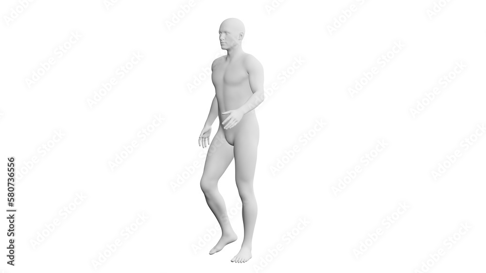 Beautiful young man posing, isolated on white background. 3d illustration (rendering). Artificial intelligence, android, mannequin Beautiful young man posing, isolated on white background. 3d illustration (rendering). Artificial intelligence, android, mannequin