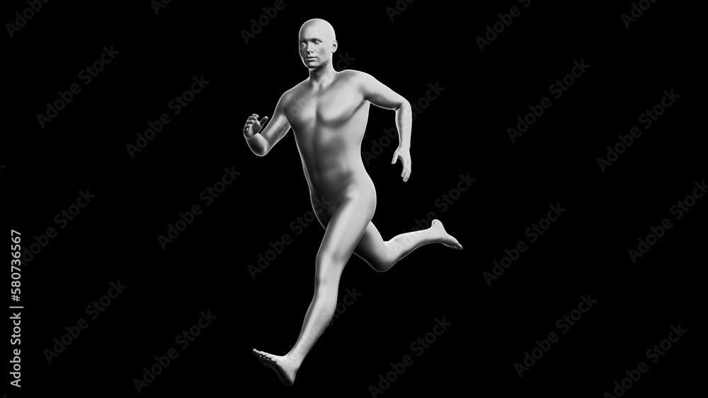 Beautiful young man posing, isolated on black background. 3d illustration (rendering). Silver mannequin, android Beautiful young man posing, isolated on black background. 3d illustration (rendering). Silver mannequin, android