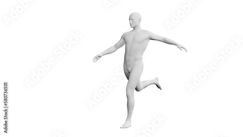 Beautiful young man posing  isolated on white background. 3d illustration  rendering . Artificial intelligence  android  mannequin
