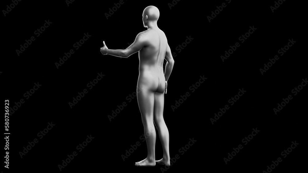 Beautiful young man posing, isolated on black background. 3d illustration (rendering). Silver mannequin, android Beautiful young man posing, isolated on black background. 3d illustration (rendering). Silver mannequin, android