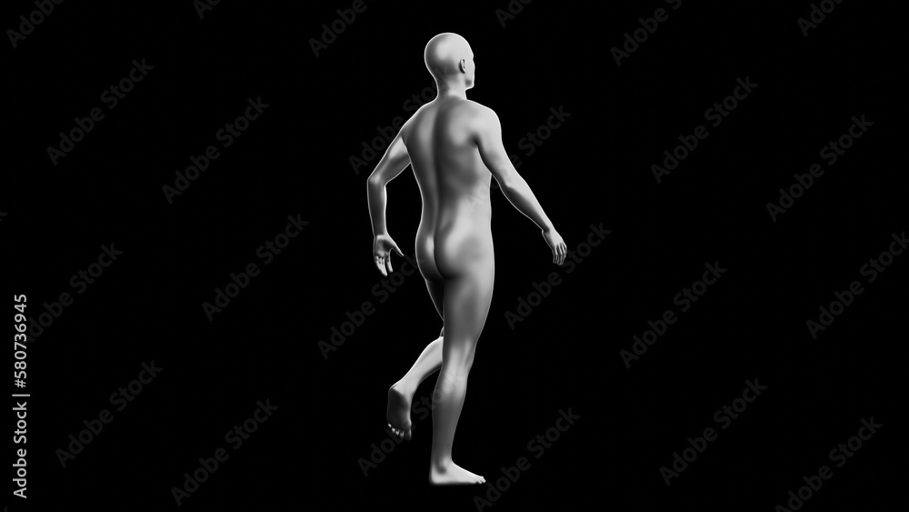 Beautiful young man posing, isolated on black background. 3d illustration (rendering). Silver mannequin, android Beautiful young man posing, isolated on black background. 3d illustration (rendering). Silver mannequin, android