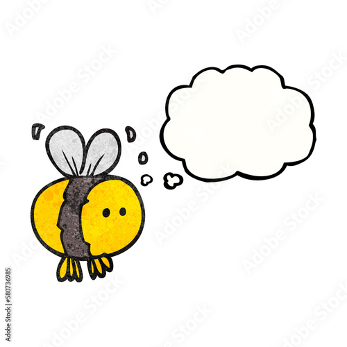 thought bubble textured cartoon bee