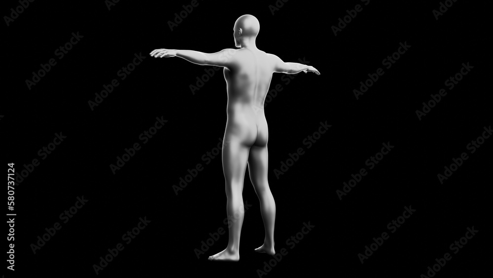 Beautiful young man posing, isolated on black background. 3d illustration (rendering). Silver mannequin, android Beautiful young man posing, isolated on black background. 3d illustration (rendering). Silver mannequin, android
