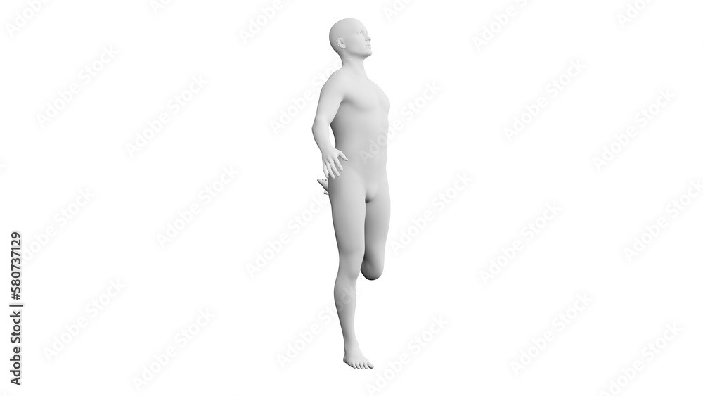 Beautiful young man posing, isolated on white background. 3d illustration (rendering). Artificial intelligence, android, mannequin Beautiful young man posing, isolated on white background. 3d illustration (rendering). Artificial intelligence, android, mannequin