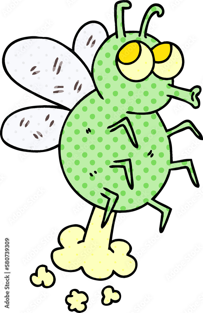 quirky comic book style cartoon fly quirky comic book style cartoon fly