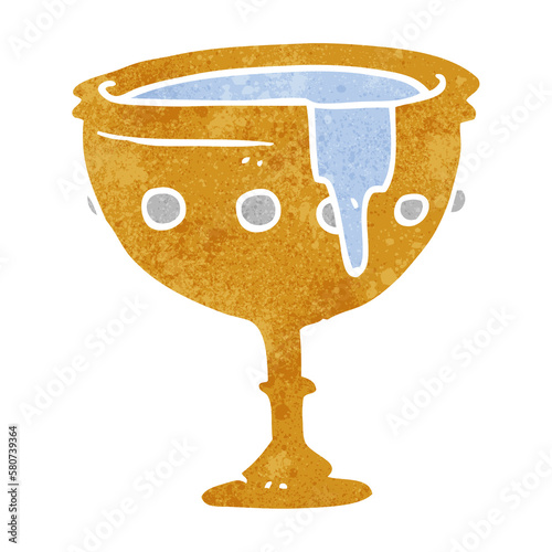 Plakat retro cartoon medieval cup