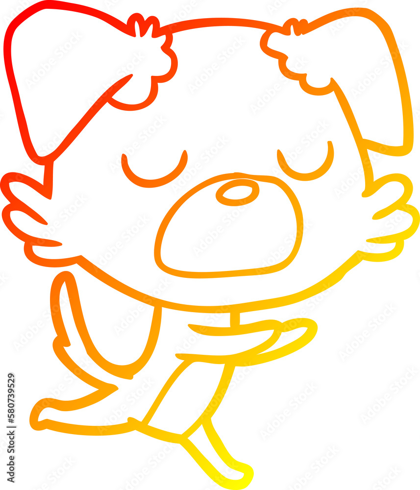 warm gradient line drawing cartoon dog warm gradient line drawing cartoon dog