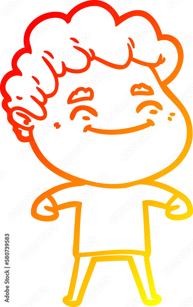 warm gradient line drawing cartoon friendly man warm gradient line drawing cartoon friendly man