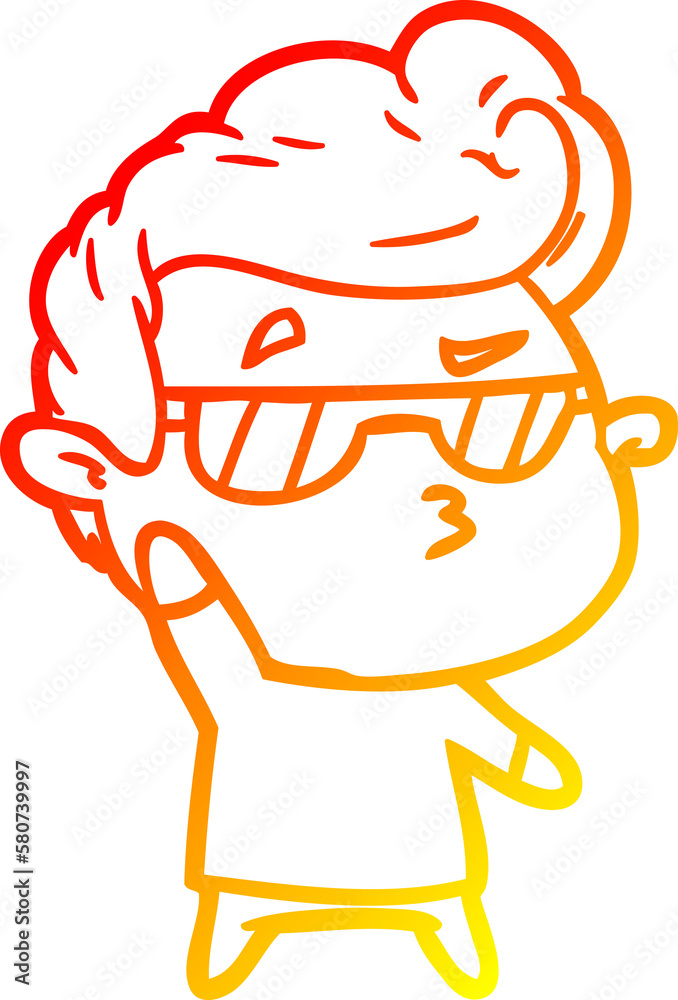 warm gradient line drawing cartoon cool guy warm gradient line drawing cartoon cool guy