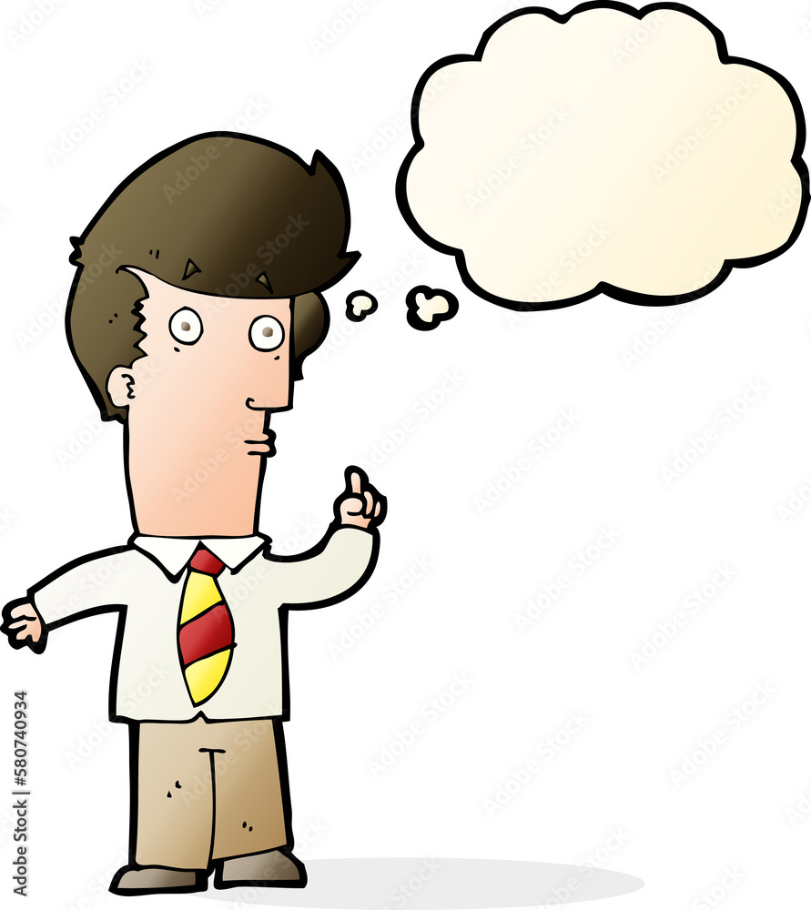 cartoon man with question with thought bubble