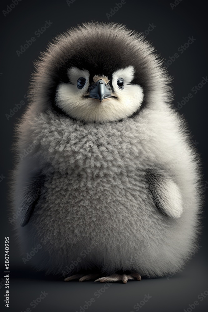 Fototapeta premium Penguin looking at the camera, created using generative ai technology