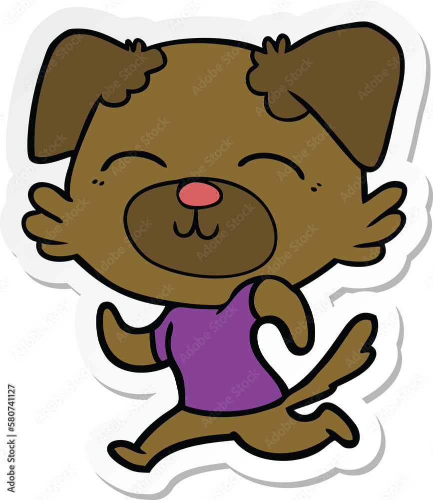 Fototapeta premium sticker of a cartoon dog
