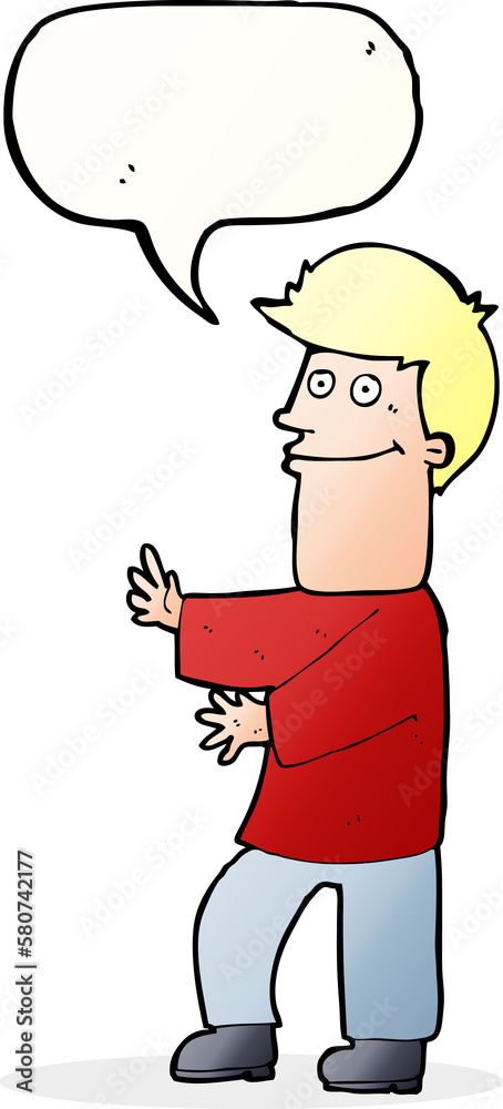 cartoon man gesturing with speech bubble cartoon man gesturing with speech bubble