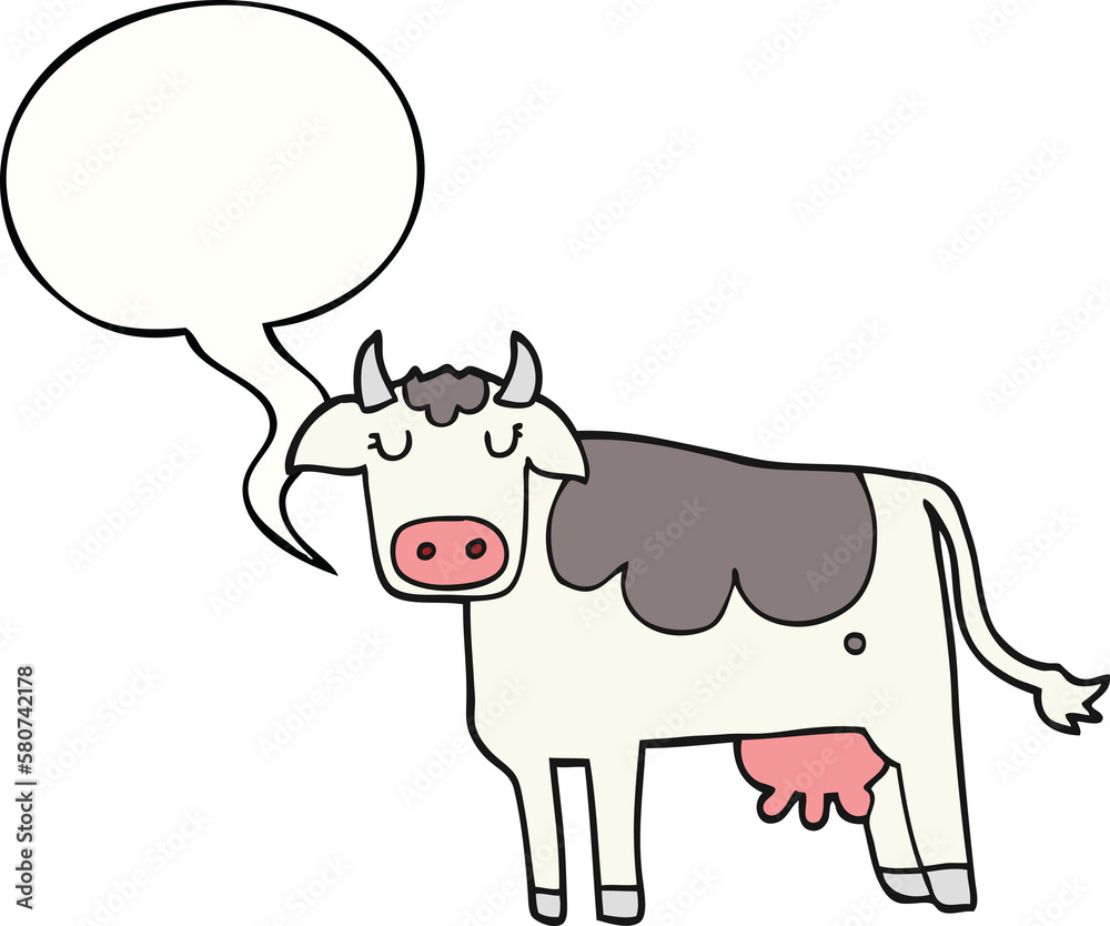 cartoon cow and speech bubble cartoon cow and speech bubble