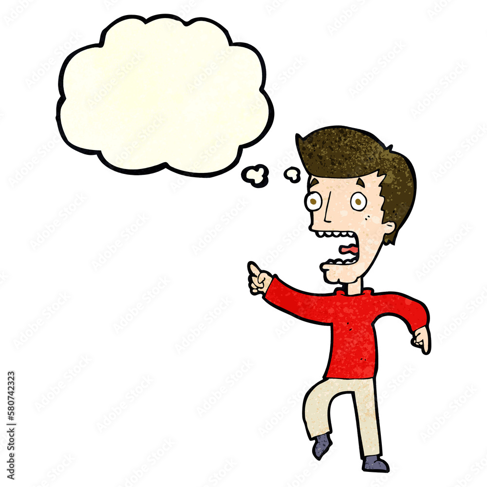 cartoon terrified man with thought bubble cartoon terrified man with thought bubble