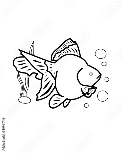 coloring book for children, goldfish