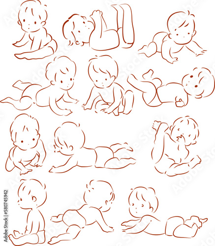 Cute Baby Vector Flat Illustration Design