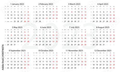 calendar for 2023