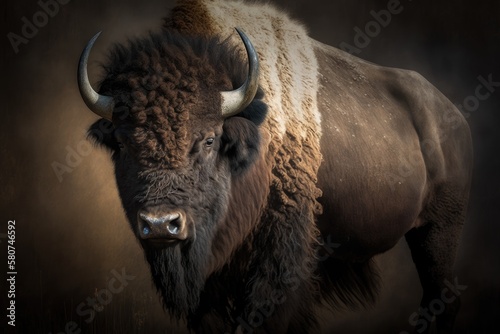 The American bison, or just bison, is a species of bison from North America. It is also known as the American buffalo, or just buffalo, and it used to live in large herds across North America