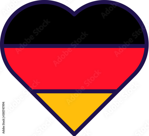 Free Download Germany land national flag in heart form vector - GFXLoad
