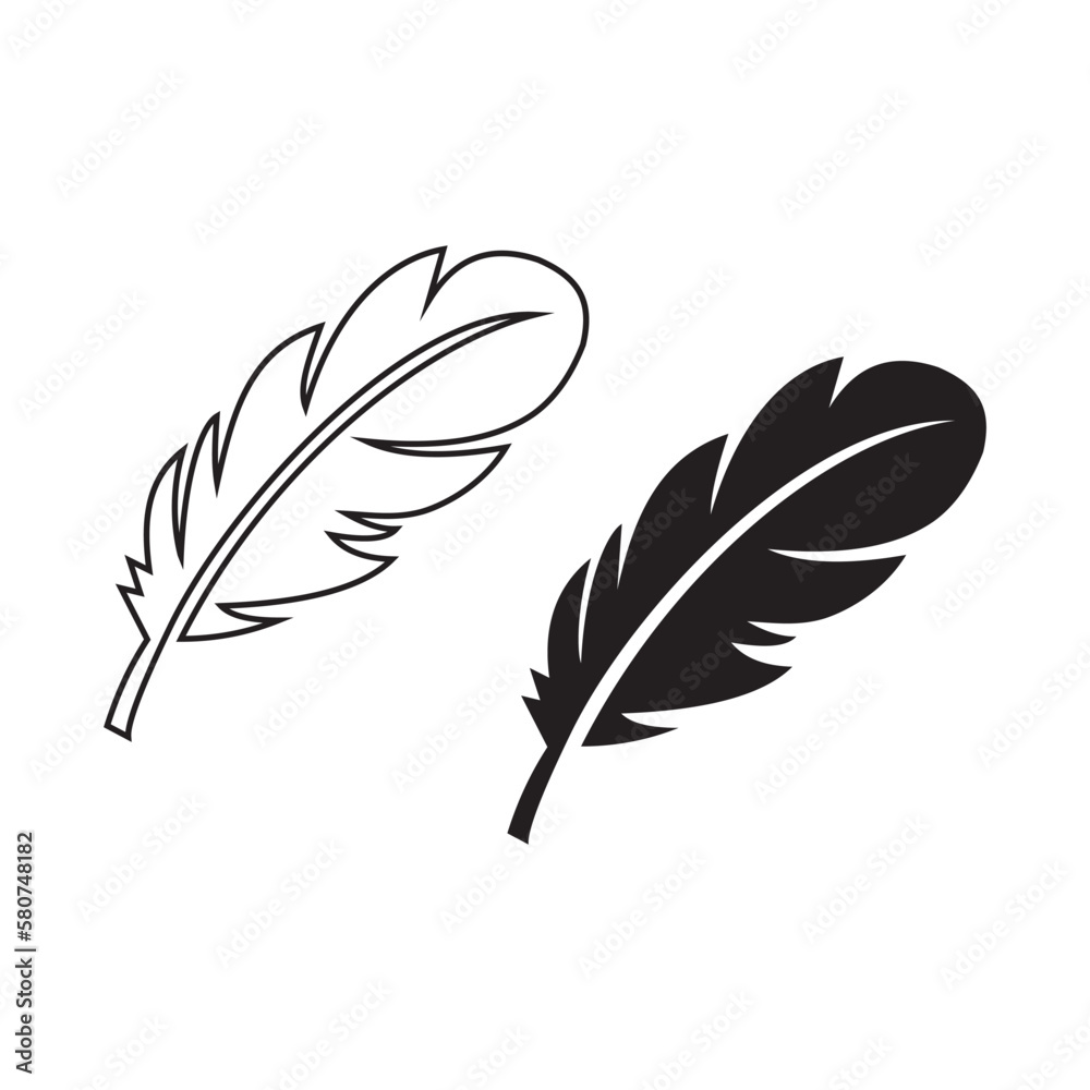 feather set icon symbol feather set icon symbol