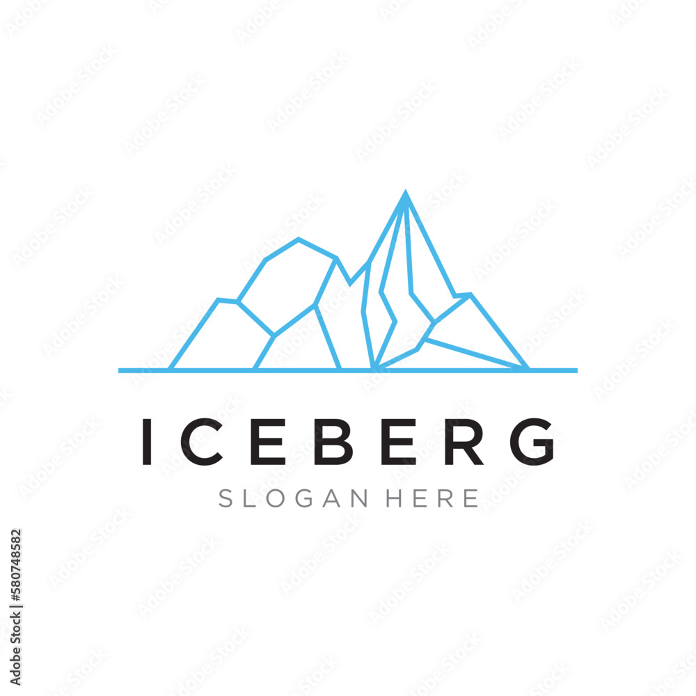 Abstract geometric arctic iceberg Logo design minimalistic vector illustration.