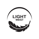 Lightweight feather icon logo symbol