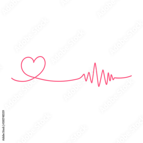 heart line. love signal concept. Continuous line drawing.Vector Illustration for heart, love, valentine, wedding. one line art style isolated on white background.Minimalism hand drawn style.