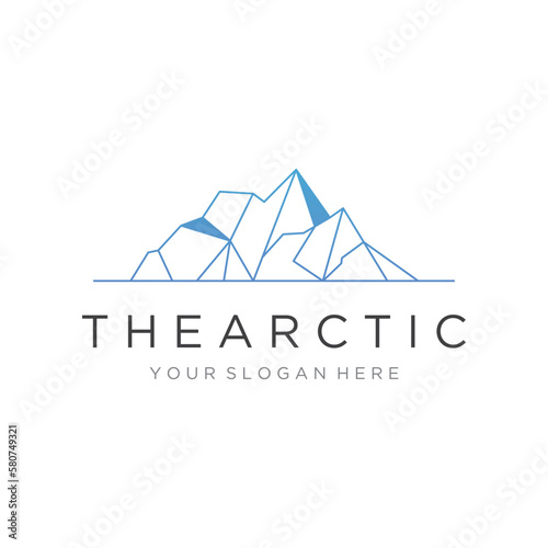 Abstract geometric arctic iceberg Logo design minimalistic vector illustration.