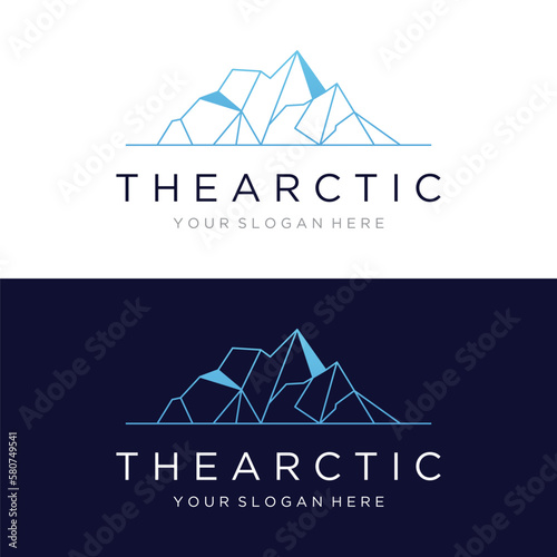 Abstract geometric arctic iceberg Logo design minimalistic vector illustration.